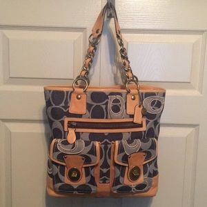 Coach Legacy Gigi Signature Leather/Denim Tote